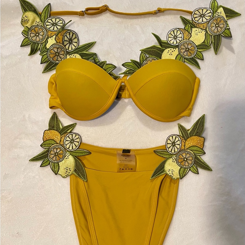 Andrea Iyamah Mona Lemon Bikini Set